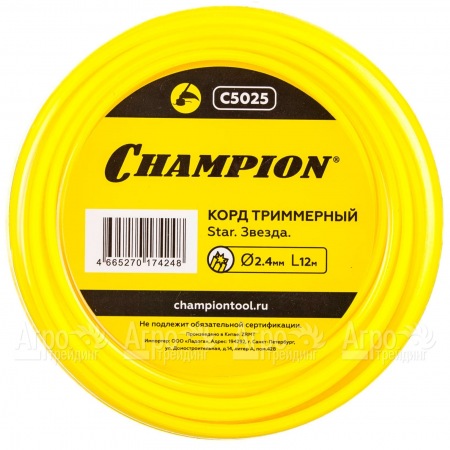 Корд триммерный Champion Star 2.4мм, 12м (звезда) в Ижевске