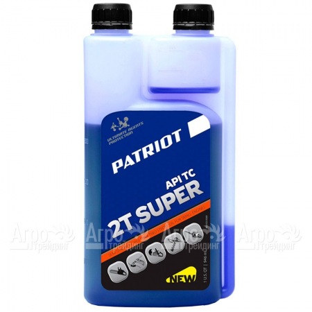 Масло полусинтетическое с дозатором Patriot Super Active 2T 0.946 л для 2-х тактных двигателей  в Ижевске