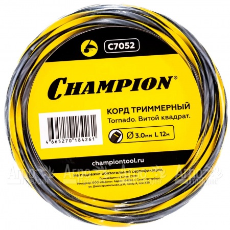 Корд триммерный Champion Tornado 3.0мм, 12м (витой квадрат)  в Ижевске