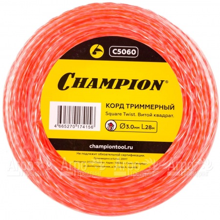 Корд триммерный Champion Square Twist Duo 3.0мм, 28м (витой квадрат)  в Ижевске