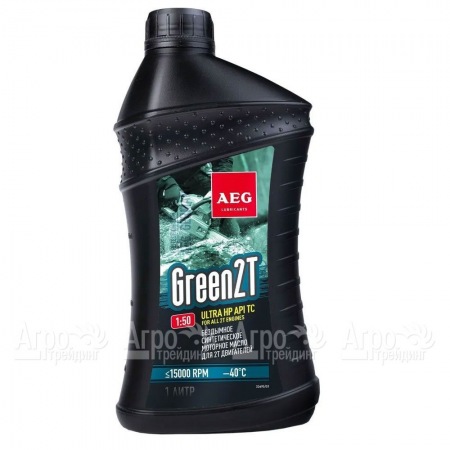 Масло синтетическое AEG Green HP 2T Motor Oil API TC 1 л для 2-х тактных двигателей  в Ижевске