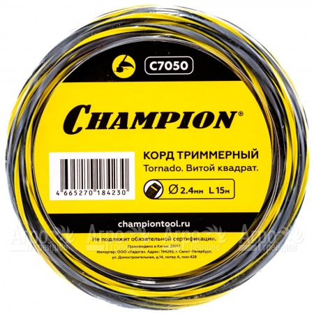 Корд триммерный Champion Tornado 2.4мм, 15м (витой квадрат)  в Ижевске